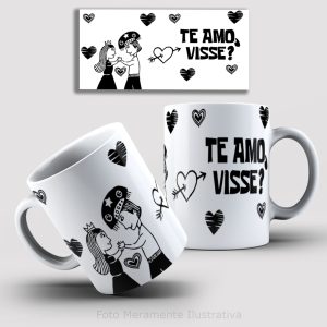 Caneca Personalizada Frase Te Amo Visse Dia dos Namorados