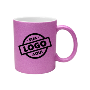 Caneca Personalizada com Glitter Rosa