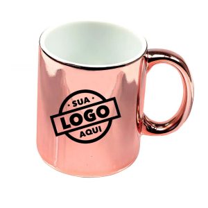 Caneca Personalizada Cromada Rosa