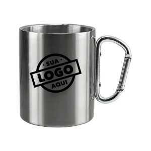 Caneca Personalizada Inox com Mosquetão