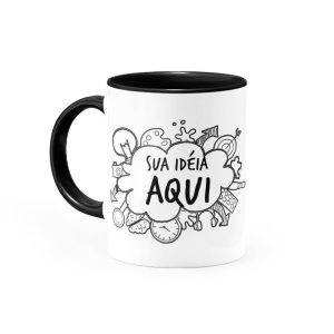 Caneca Personalizada com Alça e Interior Preta